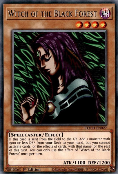 Witch of the Black Forest trading card from Toon Chaos Witch of the Black Forest - Toon Chaos YuGiOh trading card