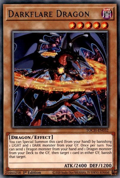 Darkflare Dragon trading card from Toon Chaos Darkflare Dragon - Toon Chaos YuGiOh trading card
