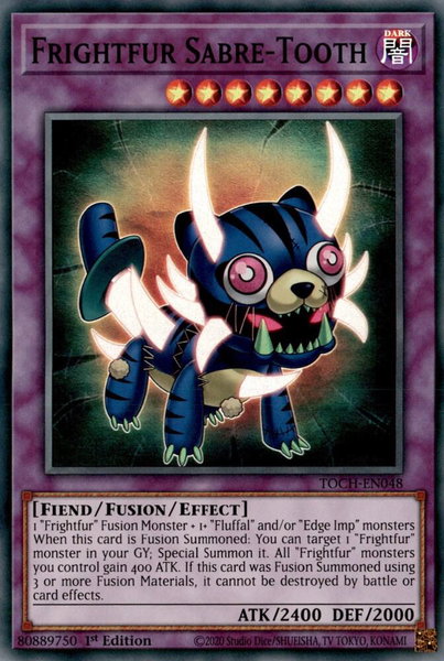 Frightfur Sabre-Tooth trading card from Toon Chaos Frightfur Sabre-Tooth - Toon Chaos YuGiOh trading card