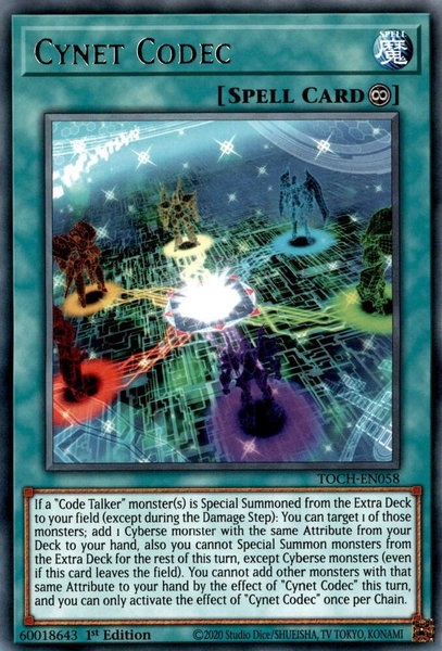 Cynet Codec trading card from Toon Chaos Cynet Codec - Toon Chaos YuGiOh trading card