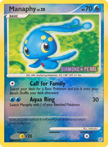 Manaphy - 9/130 [Diamond & Pearl] - Burger King Promos Pokémon trading card