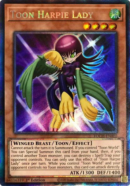 Toon Harpie Lady (CR) trading card from Toon Chaos Toon Harpie Lady (CR) - Toon Chaos YuGiOh trading card
