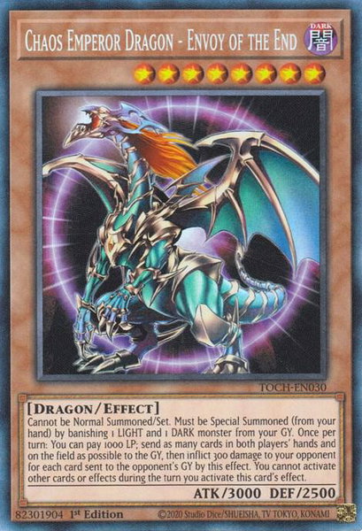 Chaos Emperor Dragon - Envoy of the End (CR) trading card from Toon Chaos Chaos Emperor Dragon - Envoy of the End (CR) - Toon Chaos YuGiOh trading card