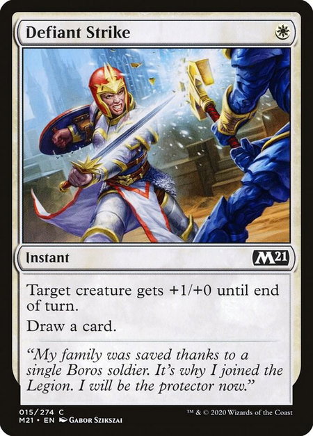 Defiant Strike - Core Set 2021 Magic: The Gathering trading card