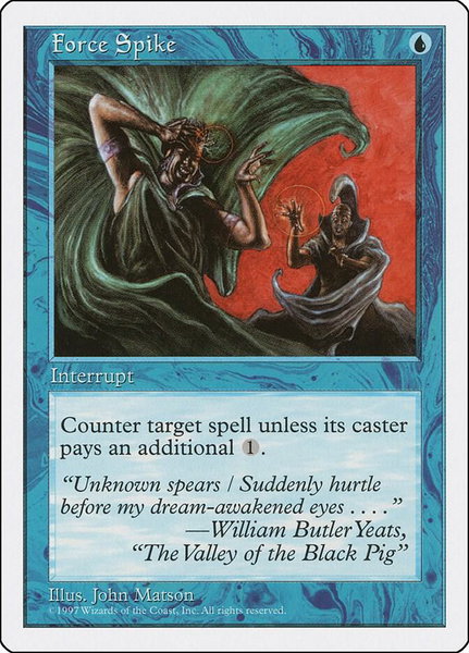 Force Spike trading card from Fifth Edition Force Spike - Fifth Edition Magic: The Gathering trading card