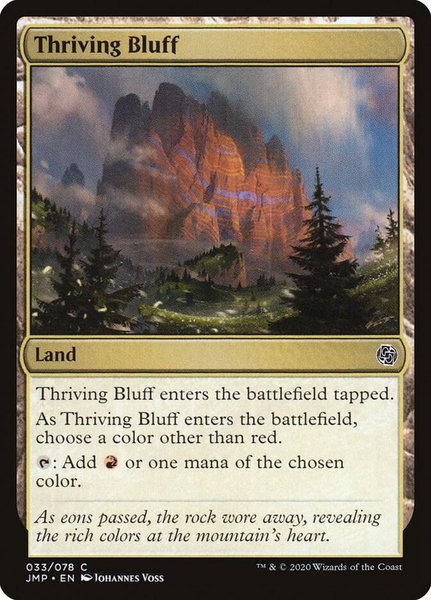 Thriving Bluff trading card from Jumpstart Thriving Bluff - Jumpstart Magic: The Gathering trading card