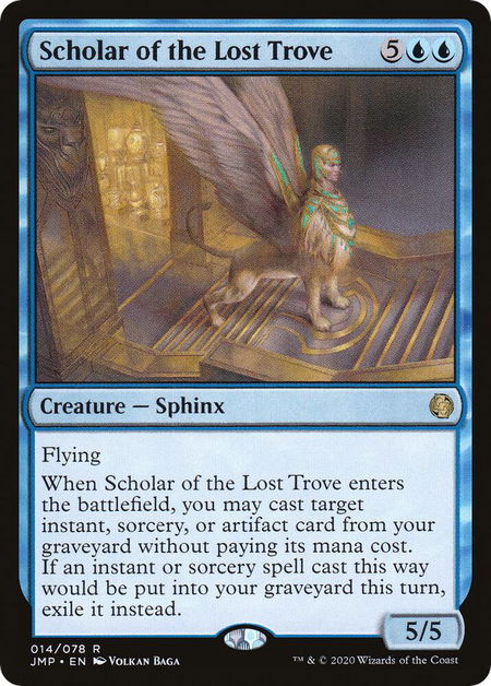 Scholar of the Lost Trove trading card from Jumpstart Scholar of the Lost Trove - Jumpstart Magic: The Gathering trading card