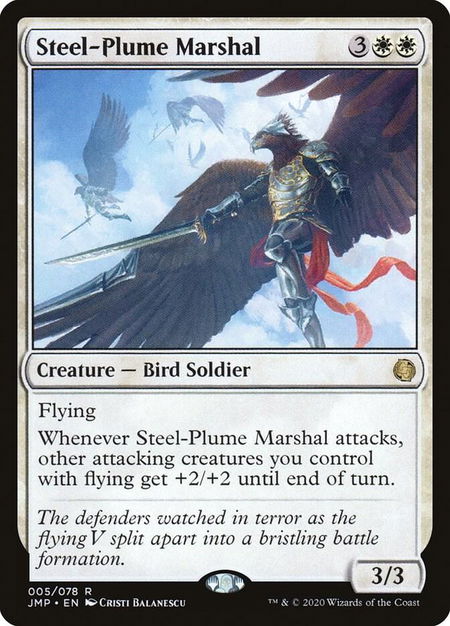 Steel-Plume Marshal trading card from Jumpstart Steel-Plume Marshal - Jumpstart Magic: The Gathering trading card