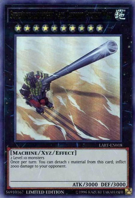 Superdreadnought Rail Cannon Gustav Max trading card from The Lost Art Promotion Superdreadnought Rail Cannon Gustav Max - The Lost Art Promotion YuGiOh trading card