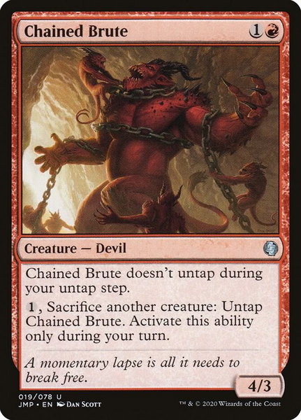 Chained Brute trading card from Jumpstart Chained Brute - Jumpstart Magic: The Gathering trading card