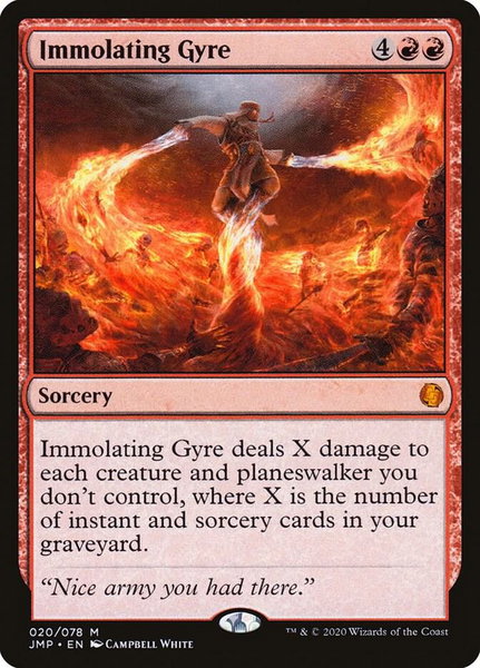 Immolating Gyre trading card from Jumpstart Immolating Gyre - Jumpstart Magic: The Gathering trading card