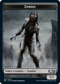 Zombie Token - Core Set 2021 (M21) #7 - Token Magic: The Gathering Trading Card