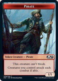 Pirate Token - Core Set 2021 (M21) #9 - Token Magic: The Gathering Trading Card