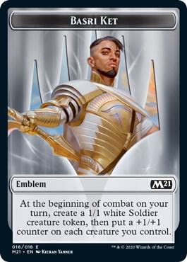 Emblem - Basri Ket - Core Set 2021 Magic: The Gathering trading card