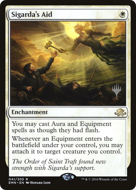 Sigarda's Aid trading card from Promo Pack: Core Set 2021 Sigarda's Aid - Promo Pack: Core Set 2021 Magic: The Gathering trading card