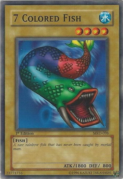7 Colored Fish trading card from Metal Raiders 7 Colored Fish - Metal Raiders YuGiOh trading card