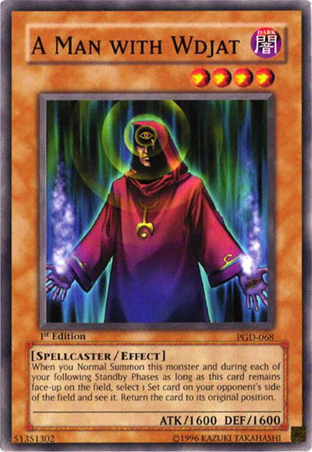 A Man with Wdjat trading card from Pharaonic Guardian A Man with Wdjat - Pharaonic Guardian YuGiOh trading card