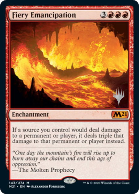 Fiery Emancipation - Promo Pack: Core Set 2021 Magic: The Gathering trading card
