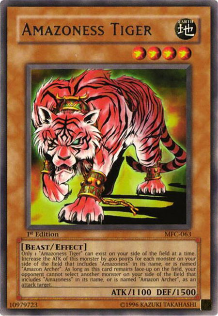 Amazoness Tiger - Magician's Force YuGiOh trading card