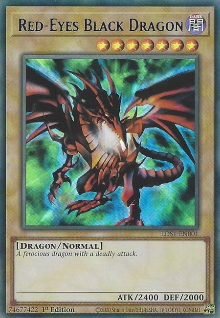 Red-Eyes Black Dragon (Blue) trading card from Legendary Duelists: Season 1 Red-Eyes Black Dragon (Blue) - Legendary Duelists: Season 1 YuGiOh trading card