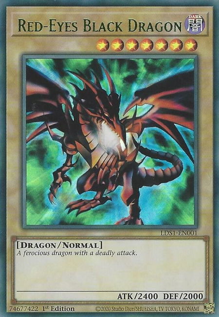 Red-Eyes Black Dragon (Green) - Legendary Duelists: Season 1 YuGiOh trading card