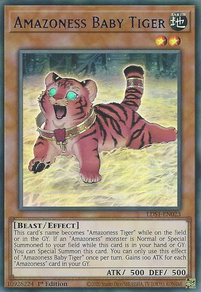 Amazoness Baby Tiger (Blue) trading card from Legendary Duelists: Season 1 Amazoness Baby Tiger (Blue) - Legendary Duelists: Season 1 YuGiOh trading card