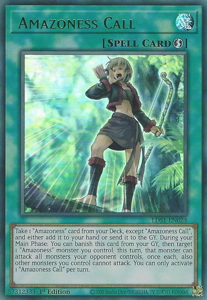 Amazoness Call (Green) trading card from Legendary Duelists: Season 1 Amazoness Call (Green) - Legendary Duelists: Season 1 YuGiOh trading card