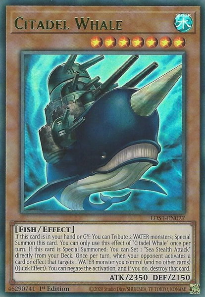 Citadel Whale (Green) trading card from Legendary Duelists: Season 1 Citadel Whale (Green) - Legendary Duelists: Season 1 YuGiOh trading card