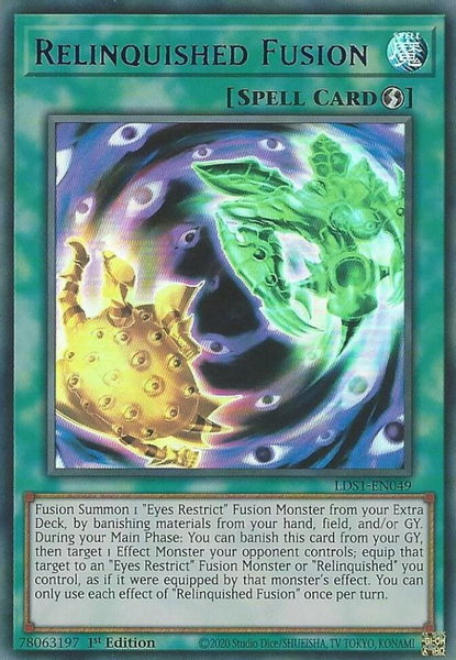 Relinquished Fusion (Blue) trading card from Legendary Duelists: Season 1 Relinquished Fusion (Blue) - Legendary Duelists: Season 1 YuGiOh trading card