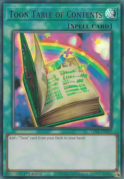 Toon Table of Contents (Blue) - Legendary Duelists: Season 1 YuGiOh trading card