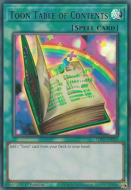 Toon Table of Contents (Blue) trading card from Legendary Duelists: Season 1 Toon Table of Contents (Blue) - Legendary Duelists: Season 1 YuGiOh trading card