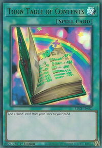 Toon Table of Contents (Green) - Legendary Duelists: Season 1 (LDS1) #LDS1-EN069 - Ultra Rare YuGiOh Trading Card