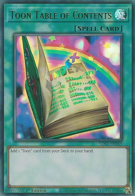 Toon Table of Contents (Green) - Legendary Duelists: Season 1 YuGiOh trading card