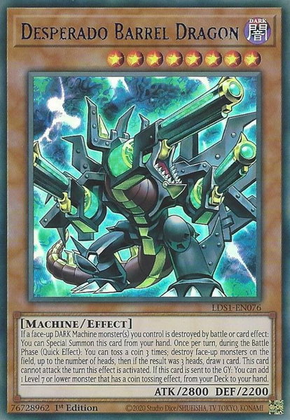 Desperado Barrel Dragon (Blue) trading card from Legendary Duelists: Season 1 Desperado Barrel Dragon (Blue) - Legendary Duelists: Season 1 YuGiOh trading card