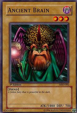 Ancient Brain trading card from Metal Raiders Ancient Brain - Metal Raiders YuGiOh trading card