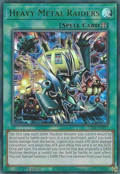 Heavy Metal Raiders (Green) trading card from Legendary Duelists: Season 1 Heavy Metal Raiders (Green) - Legendary Duelists: Season 1 YuGiOh trading card