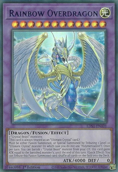 Rainbow Overdragon (Blue) trading card from Legendary Duelists: Season 1 Rainbow Overdragon (Blue) - Legendary Duelists: Season 1 YuGiOh trading card