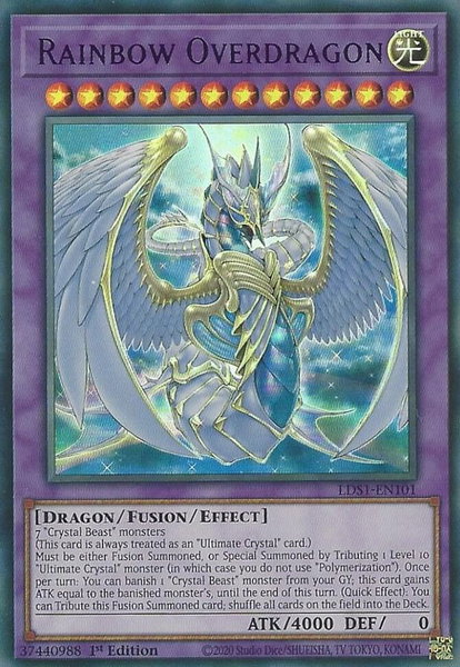 Rainbow Overdragon (Purple) trading card from Legendary Duelists: Season 1 Rainbow Overdragon (Purple) - Legendary Duelists: Season 1 YuGiOh trading card