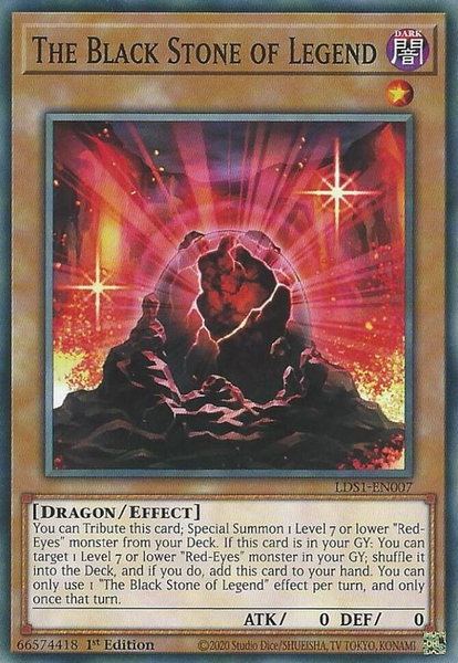 The Black Stone of Legend trading card from Legendary Duelists: Season 1 The Black Stone of Legend - Legendary Duelists: Season 1 YuGiOh trading card