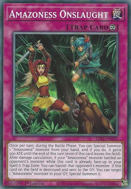 Amazoness Onslaught - Legendary Duelists: Season 1 YuGiOh trading card
