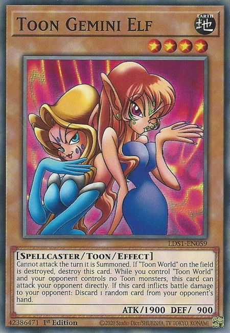 Toon Gemini Elf - Legendary Duelists: Season 1 YuGiOh trading card