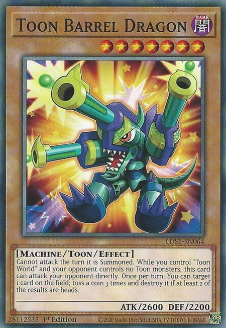 Toon Barrel Dragon - Legendary Duelists: Season 1 YuGiOh trading card