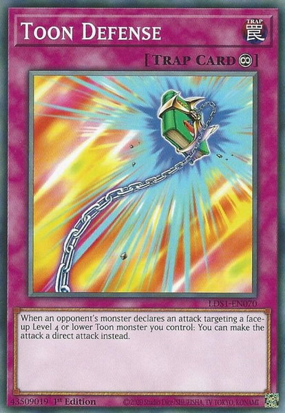 Toon Defense trading card from Legendary Duelists: Season 1 Toon Defense - Legendary Duelists: Season 1 YuGiOh trading card