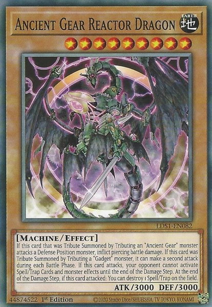 Ancient Gear Reactor Dragon trading card from Legendary Duelists: Season 1 Ancient Gear Reactor Dragon - Legendary Duelists: Season 1 YuGiOh trading card