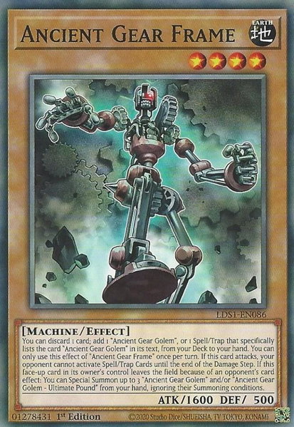 Ancient Gear Frame trading card from Legendary Duelists: Season 1 Ancient Gear Frame - Legendary Duelists: Season 1 YuGiOh trading card