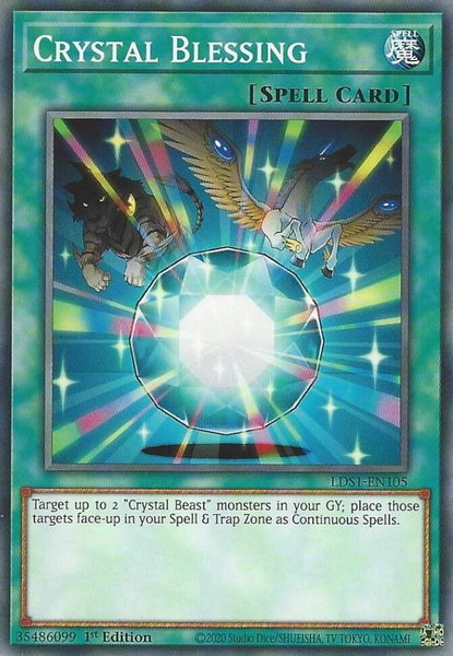 Crystal Blessing trading card from Legendary Duelists: Season 1 Crystal Blessing - Legendary Duelists: Season 1 YuGiOh trading card