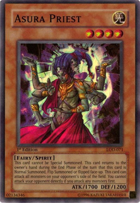 Asura Priest - Legacy of Darkness YuGiOh trading card