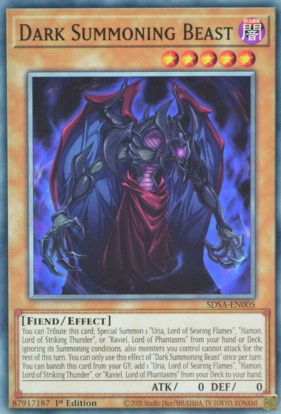 Dark Summoning Beast trading card from Structure Deck: Sacred Beasts Dark Summoning Beast - Structure Deck: Sacred Beasts YuGiOh trading card