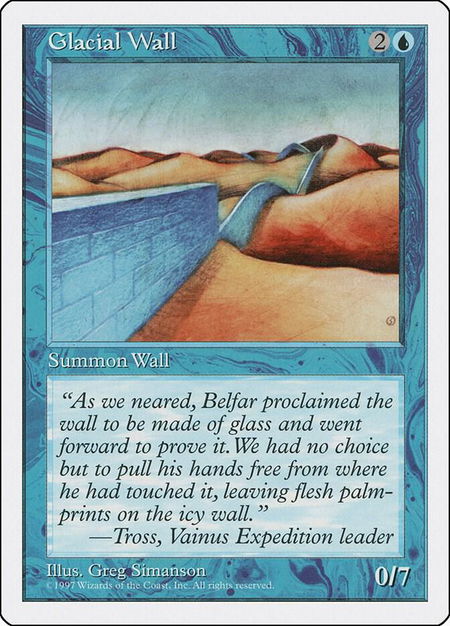 Glacial Wall - Fifth Edition Magic: The Gathering trading card
