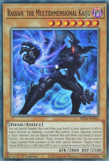 Radian, the Multidimensional Kaiju - Structure Deck: Sacred Beasts YuGiOh trading card
